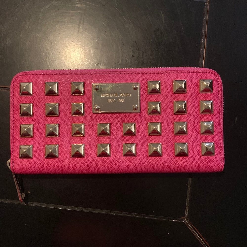 Michael Kors Pink Studded Wallet
